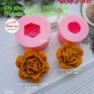 Khuôn silicone hoa Mẫu Đơn kiểu Thái (2 kích thước)