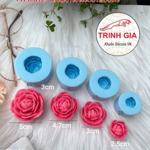 khuôn rau câu silicone hoa hồng trà