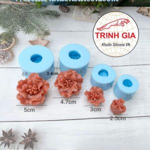 khuôn rau câu silicone hoa mẫu đơn